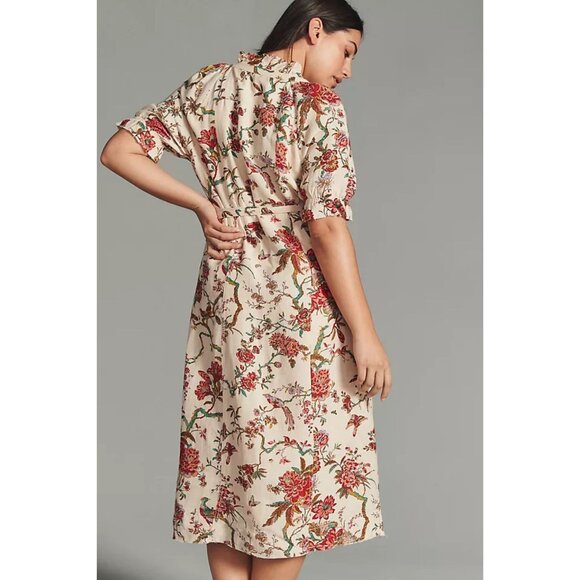 Anthropologie Floral Button Down Midi Dress - Picture 5 of 11